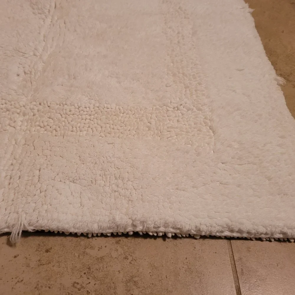 White Cotton Toilet Floor Mat